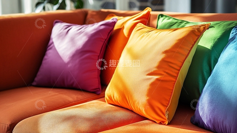 高清大图下载【趣麦麦图】多彩抱枕靠垫沙发
