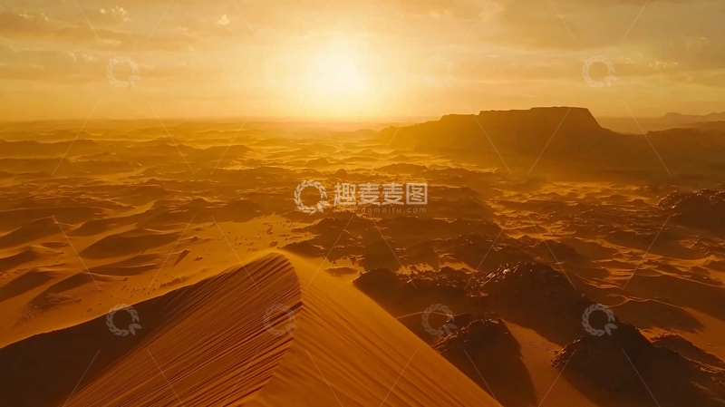 高清大图下载【趣麦麦图】沙漠日落