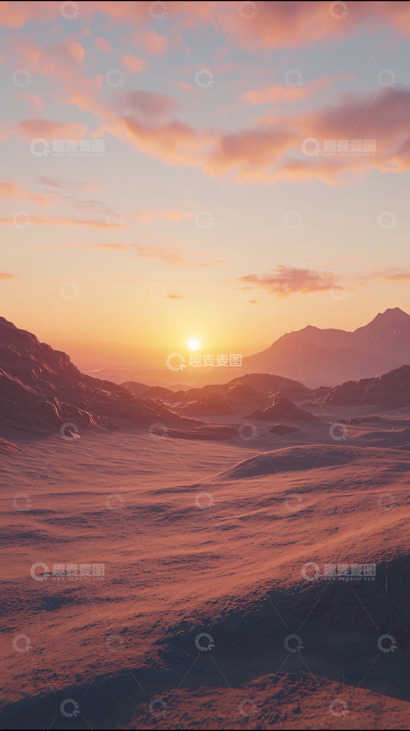 高清大图下载【趣麦麦图】沙漠日落