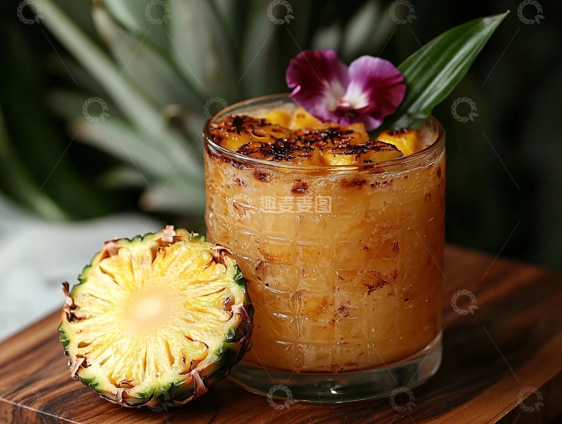 高清大图下载【趣麦麦图】菠萝特调饮品摆拍