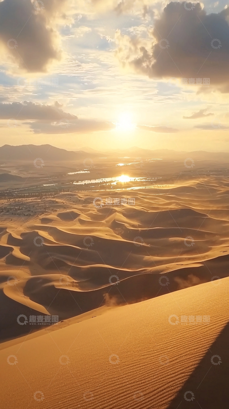 高清大图下载【趣麦麦图】沙漠日落