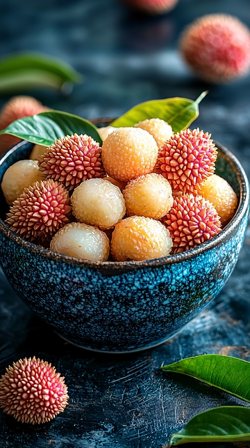 新鲜荔枝果实特写