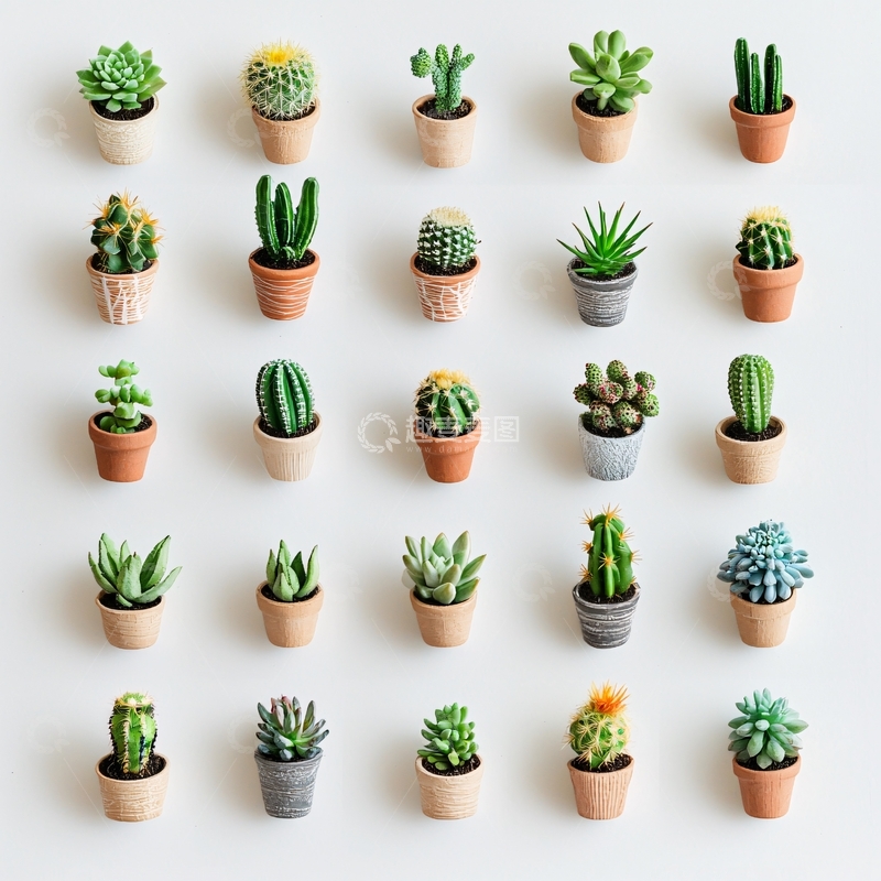 高清大图下载【趣麦麦图】迷你多肉植物盆栽