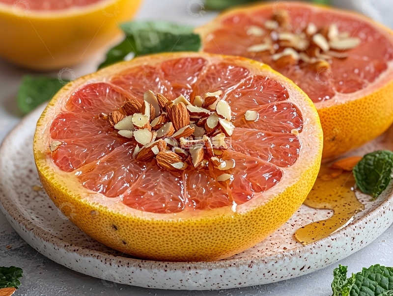 高清大图下载【趣麦麦图】红心柚子切半