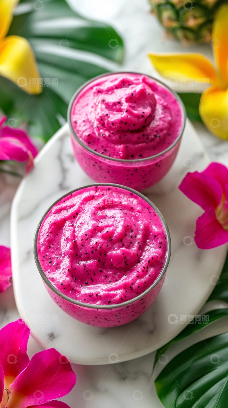 高清大图下载【趣麦麦图】火龙果冰沙
