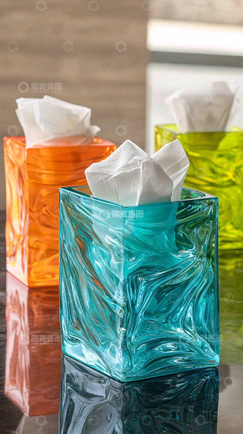 高清大图下载【趣麦麦图】彩色纸巾盒