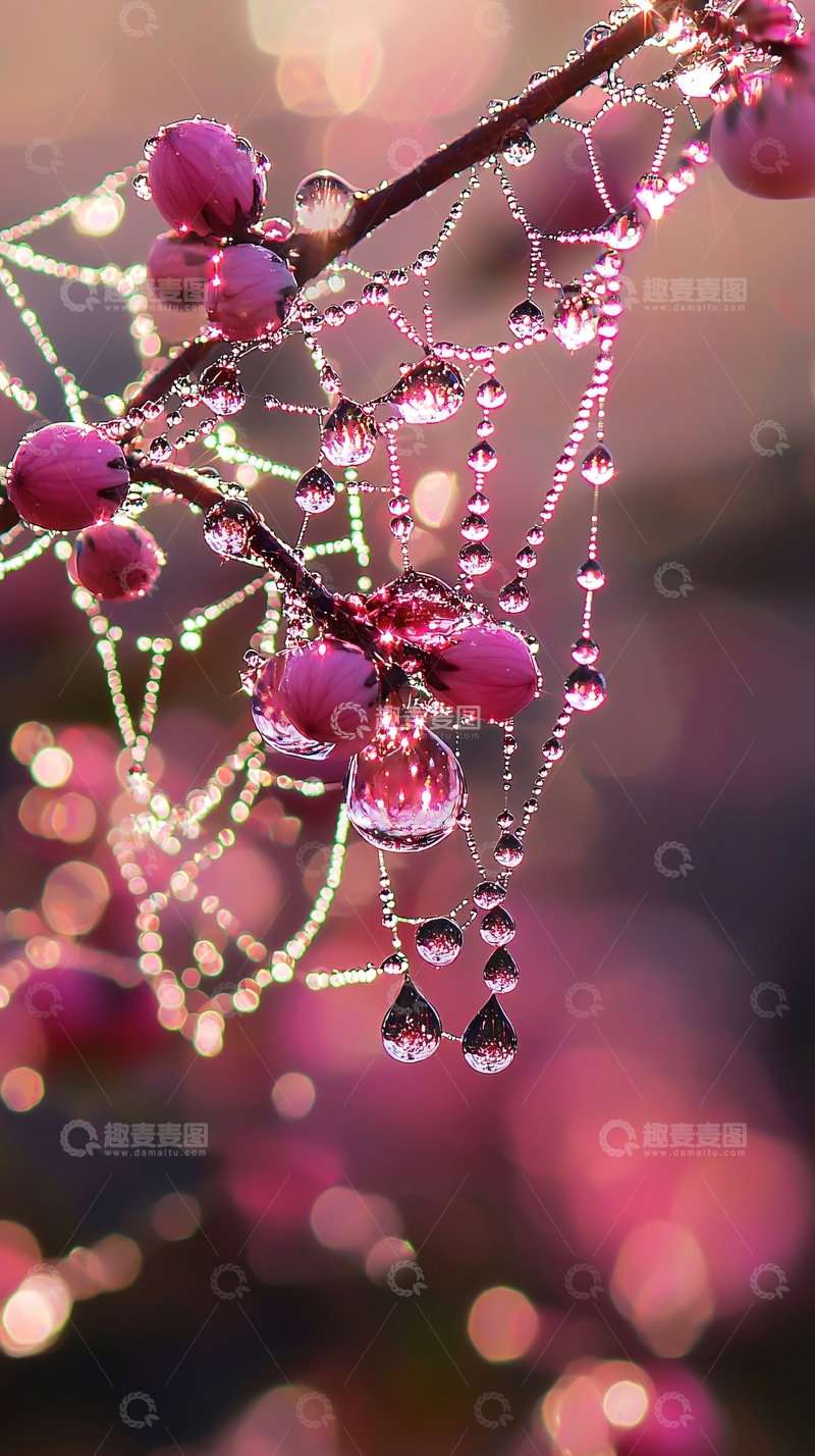 高清大图下载【趣麦麦图】清晨露珠挂红果