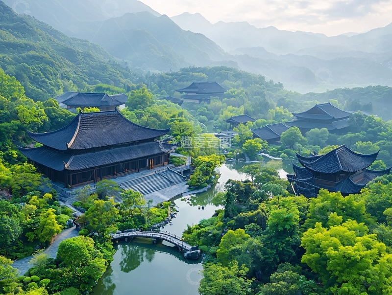 高清大图下载【趣麦麦图】山间古寺