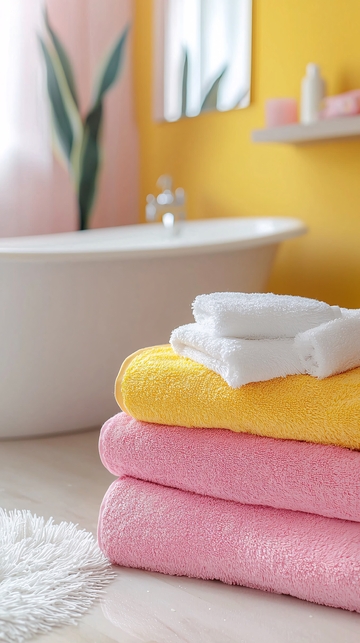 浴室毛巾叠放