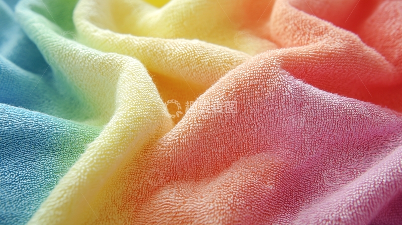 高清大图下载【趣麦麦图】彩虹渐变色毛巾布料