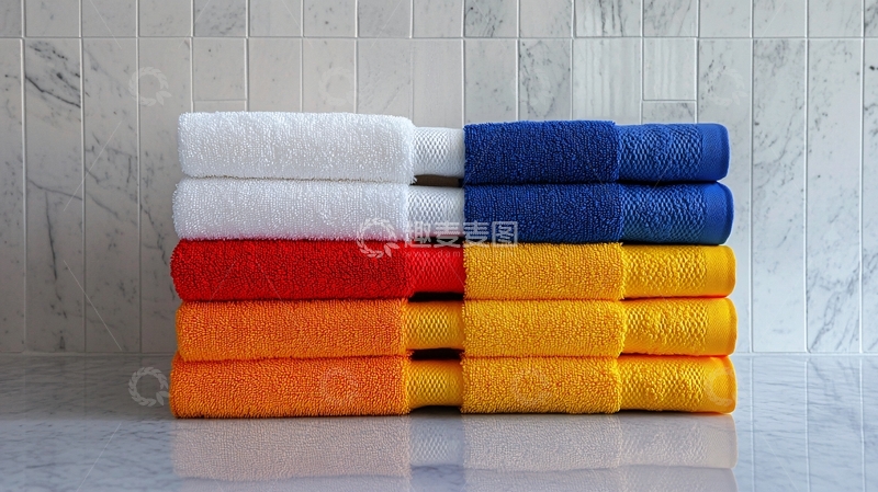 高清大图下载【趣麦麦图】彩色浴巾堆叠