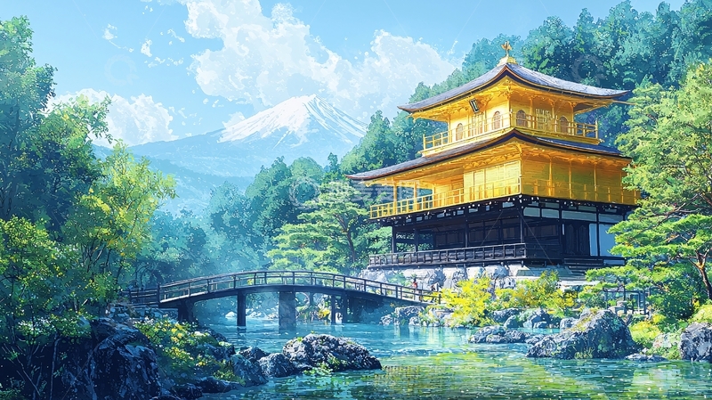 高清大图下载【趣麦麦图】金色寺庙