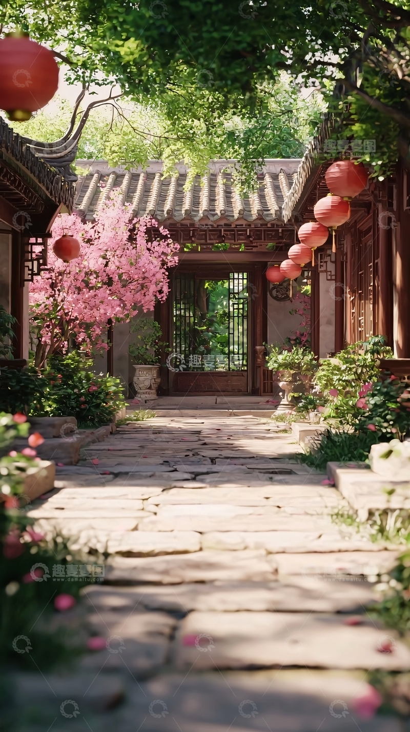 高清大图下载【趣麦麦图】中式庭院