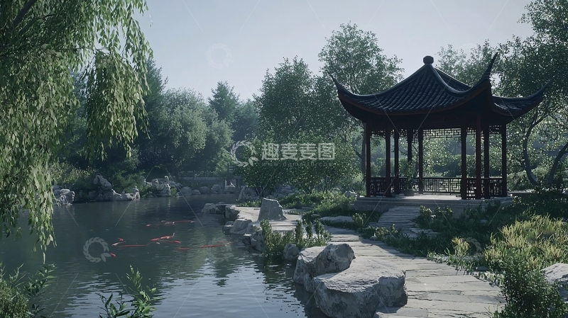 高清大图下载【趣麦麦图】中式园林