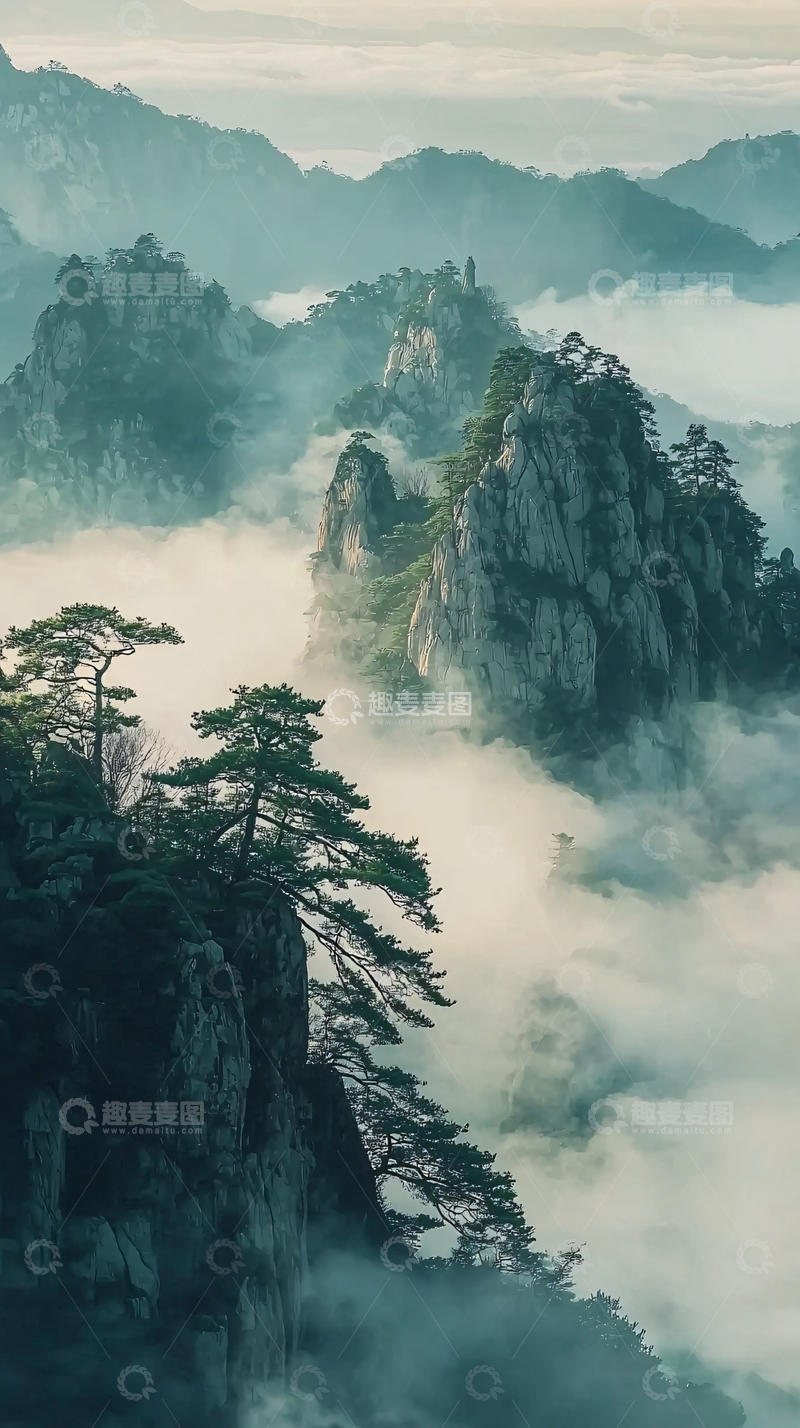 高清大图下载【趣麦麦图】云海仙山11