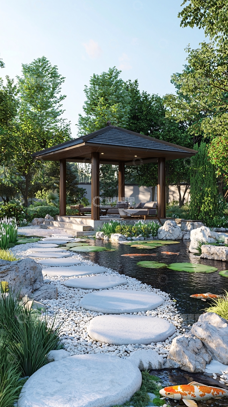 高清大图下载【趣麦麦图】中式庭院景观