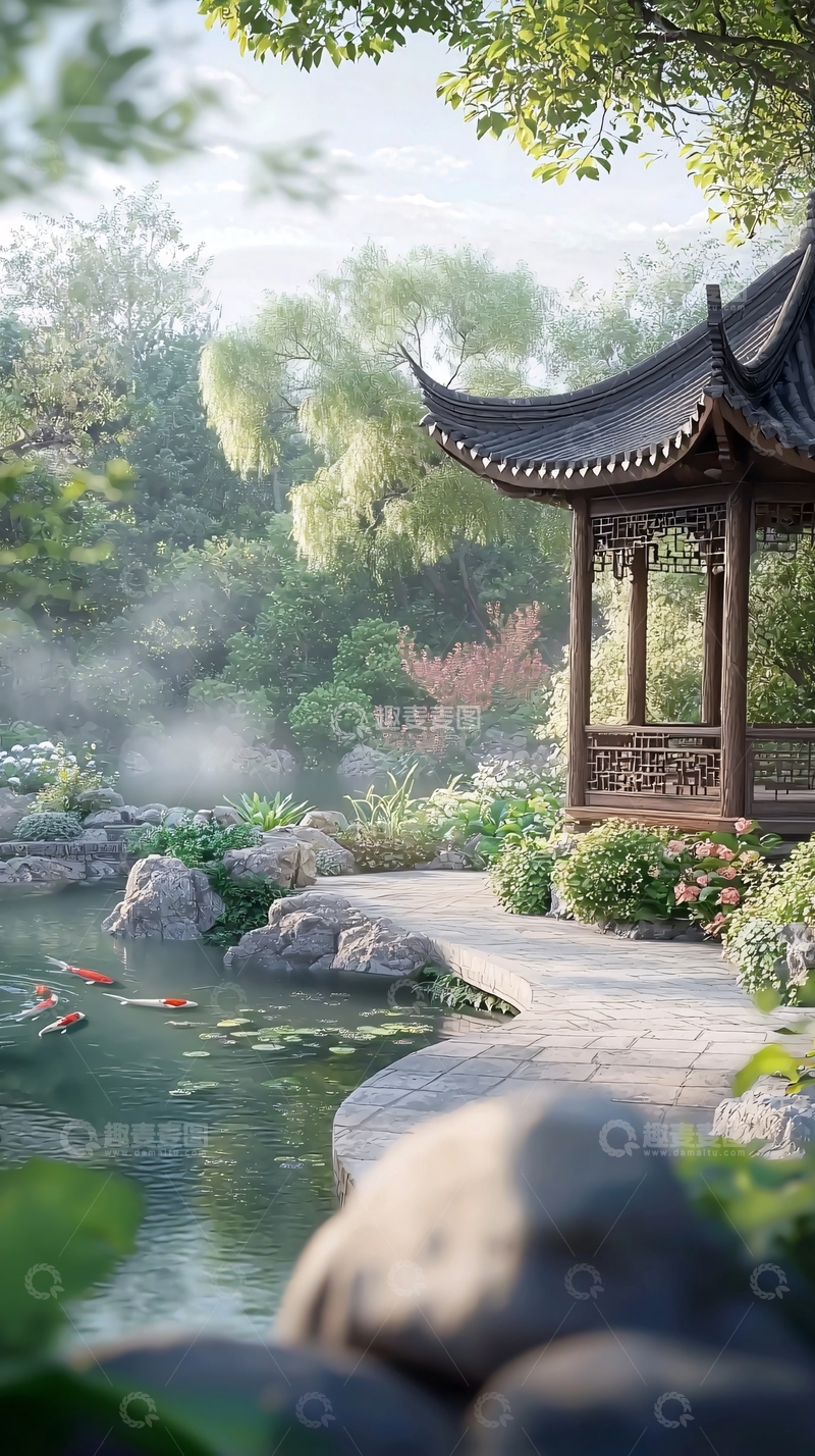 高清大图下载【趣麦麦图】中式园林