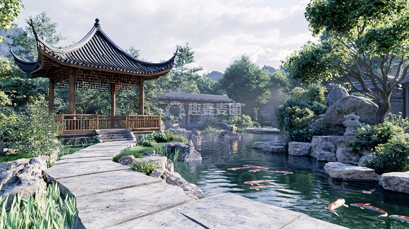 高清大图下载【趣麦麦图】中式园林