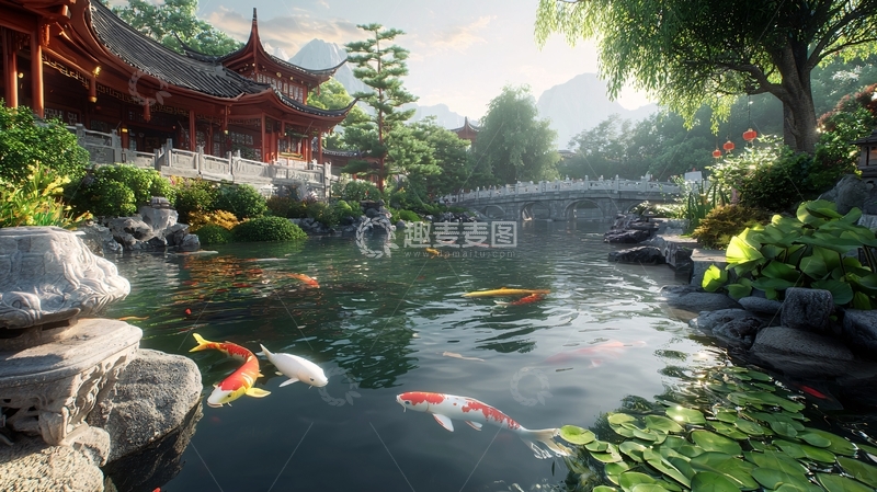 高清大图下载【趣麦麦图】中式园林