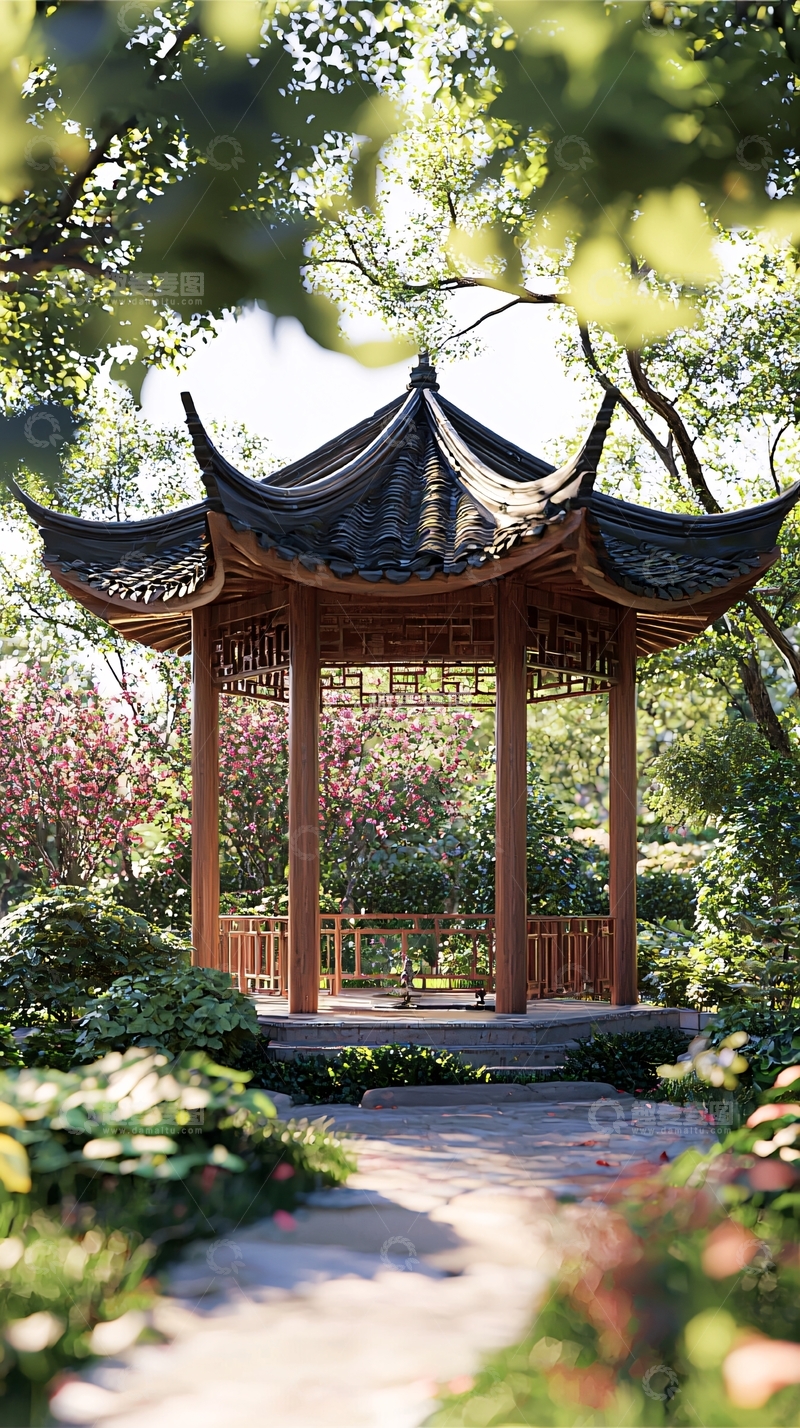 高清大图下载【趣麦麦图】中式凉亭