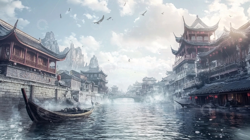 高清大图下载【趣麦麦图】水墨江南古镇