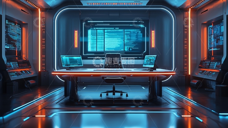 高清大图下载【趣麦麦图】科幻未来控制室