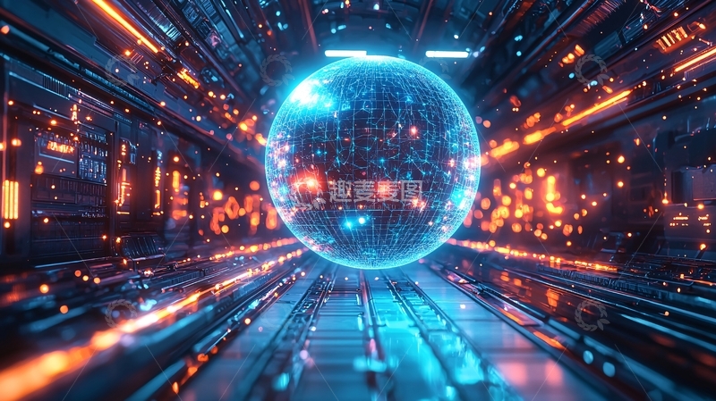高清大图下载【趣麦麦图】科技感蓝色光球