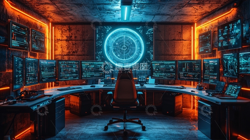 高清大图下载【趣麦麦图】控制室未来感科技感