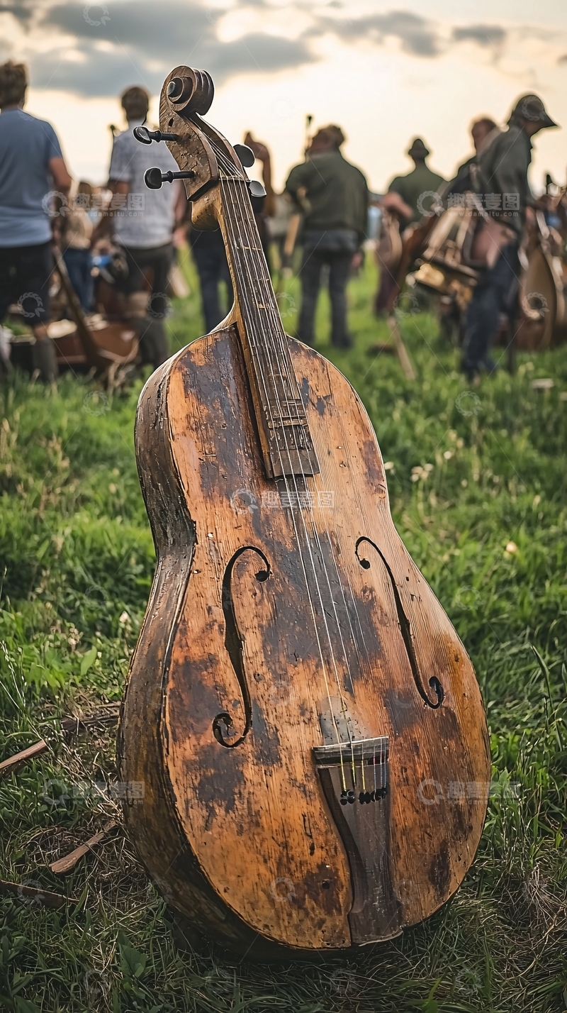 高清大图下载【趣麦麦图】老旧的大提琴