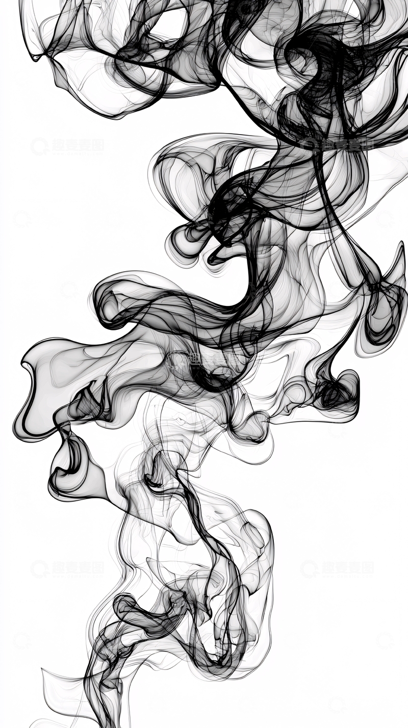 高清大图下载【趣麦麦图】抽象黑色烟雾