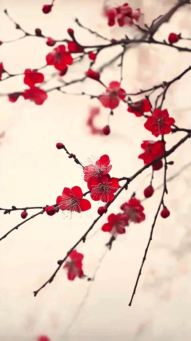 高清大图下载【趣麦麦图】红梅枝条