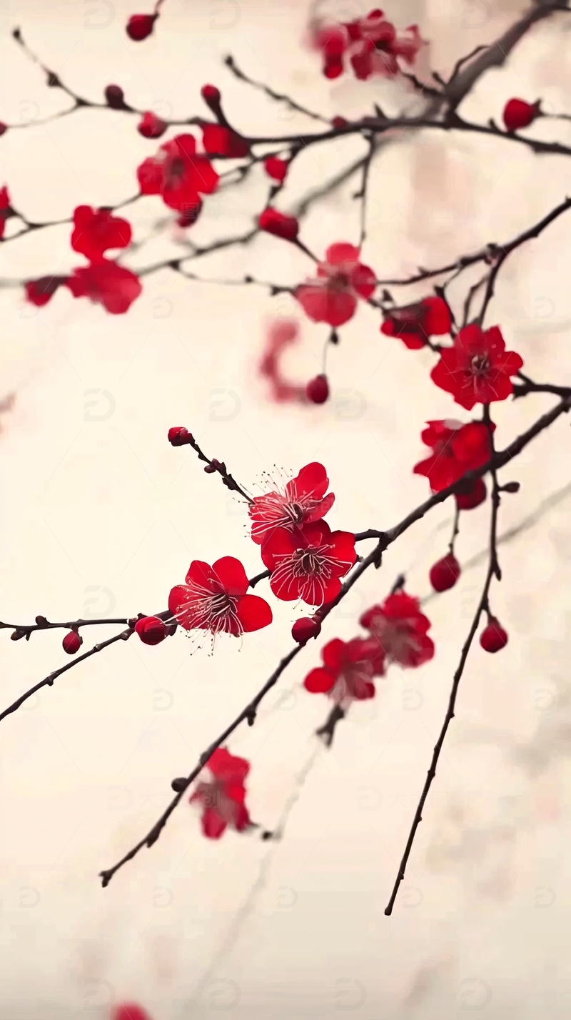 红梅枝条