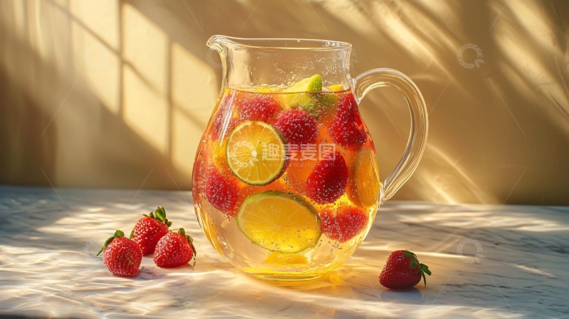 高清大图下载【趣麦麦图】水果冰饮在阳光下