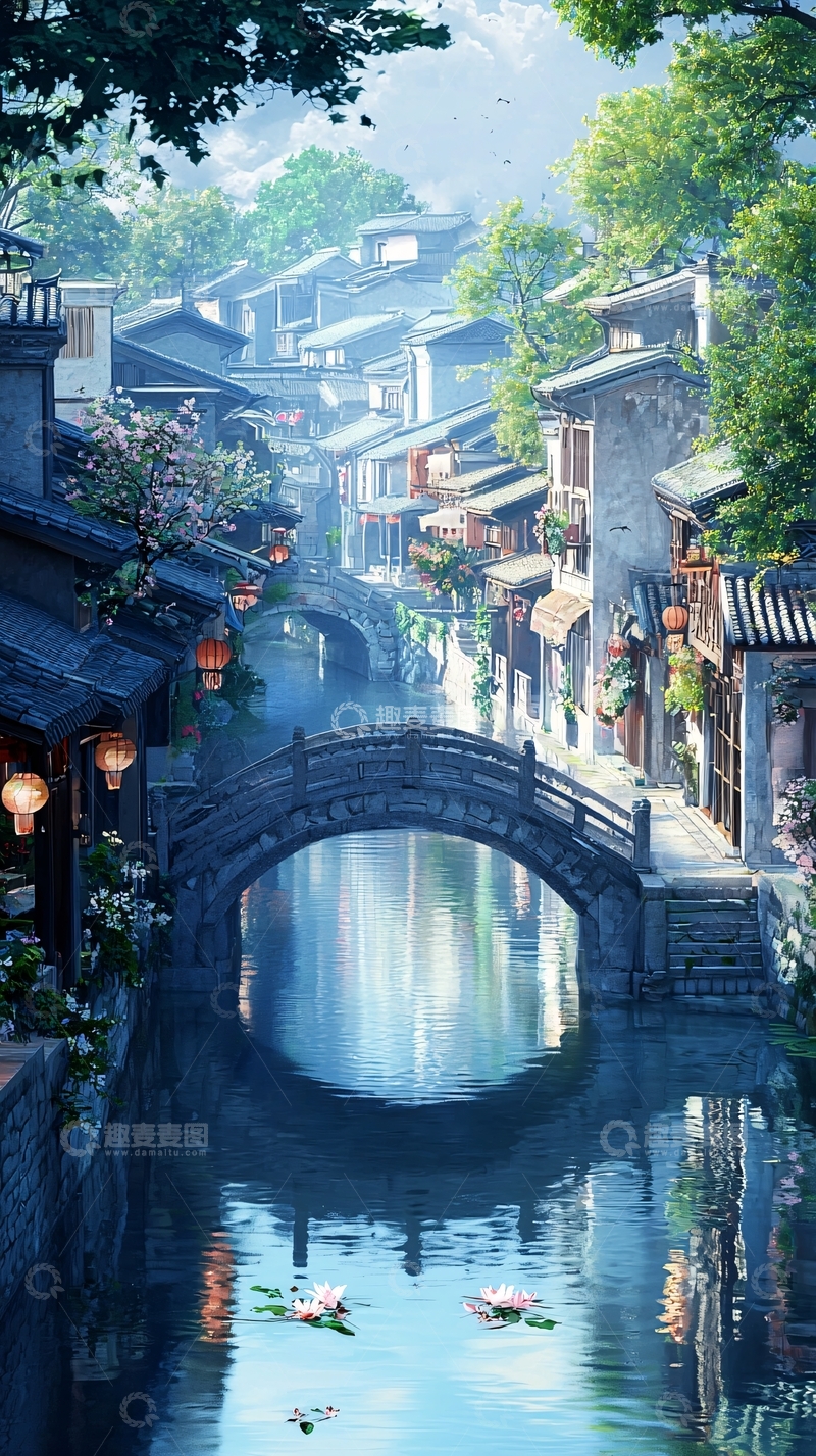 高清大图下载【趣麦麦图】水墨江南水乡