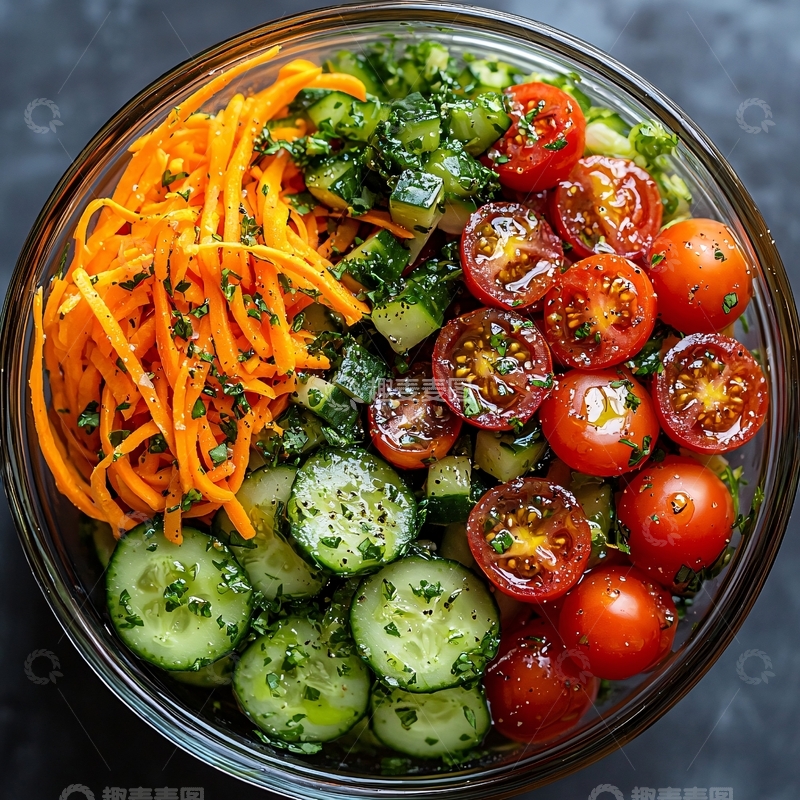 高清大图下载【趣麦麦图】色彩鲜艳的蔬菜沙拉