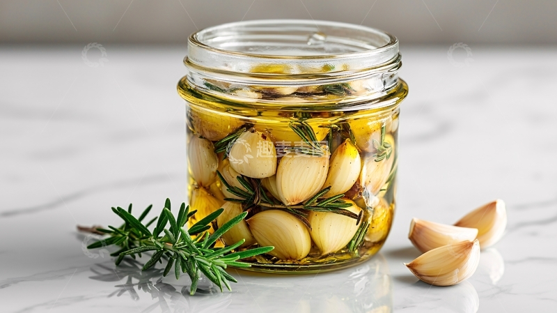 高清大图下载【趣麦麦图】油浸大蒜罗勒