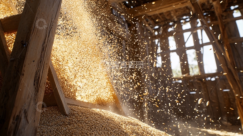 高清大图下载【趣麦麦图】小麦脱粒