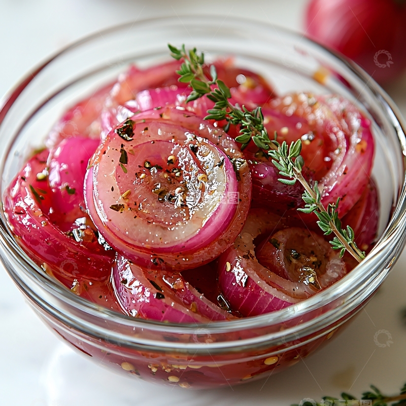 高清大图下载【趣麦麦图】腌制红洋葱特写