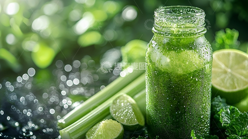 高清大图下载【趣麦麦图】绿色蔬菜汁