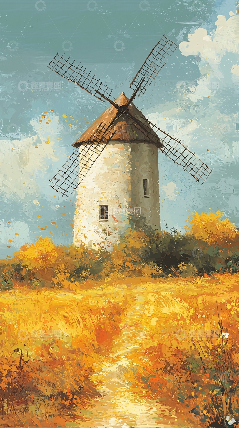 高清大图下载【趣麦麦图】田园风光油画