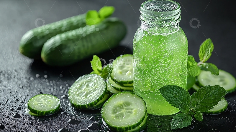 高清大图下载【趣麦麦图】新鲜黄瓜汁