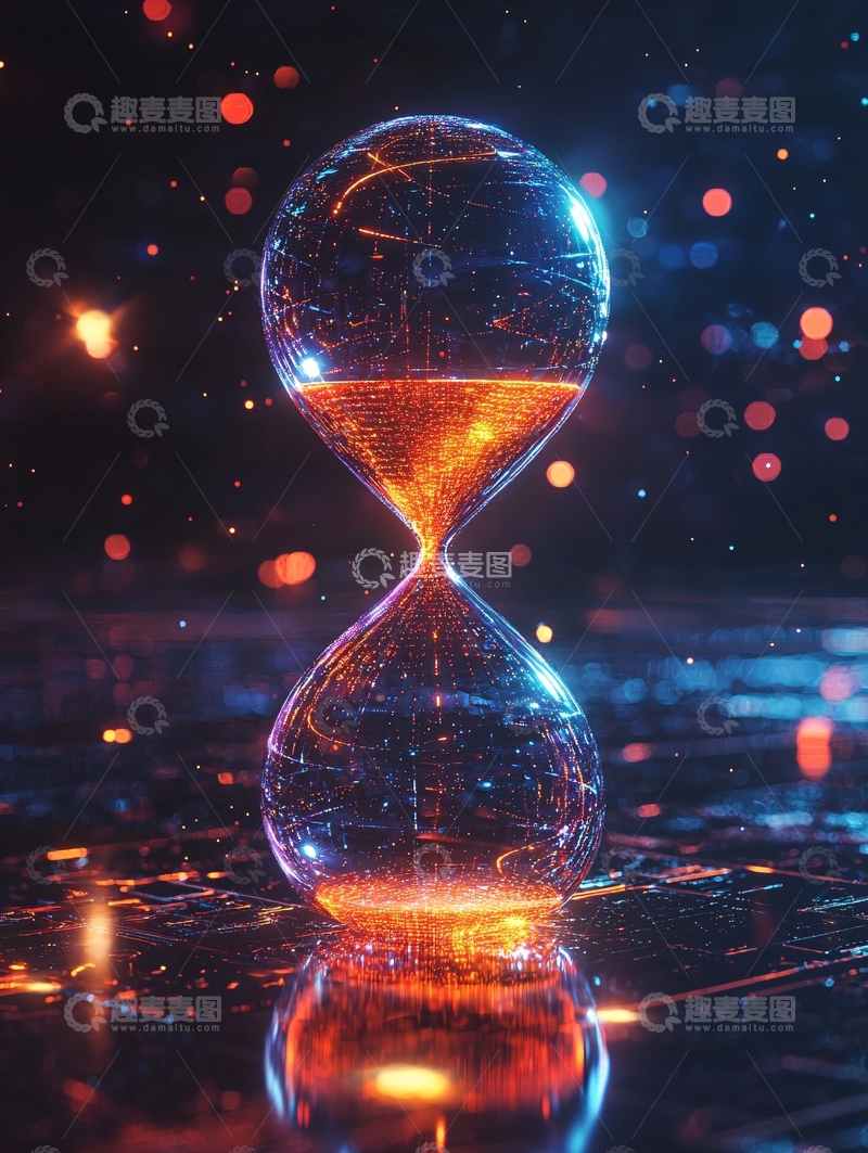 高清大图下载【趣麦麦图】科幻风格沙漏流逝