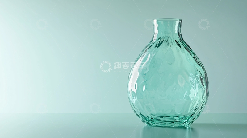 高清大图下载【趣麦麦图】浅绿色玻璃花瓶