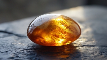 光滑的琥珀卵石