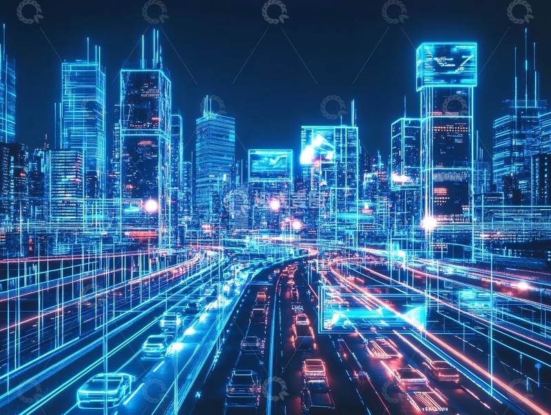 高清大图下载【趣麦麦图】数字城市夜景