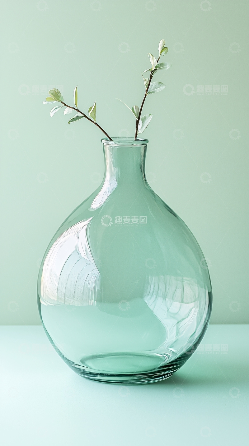 高清大图下载【趣麦麦图】透明玻璃花瓶