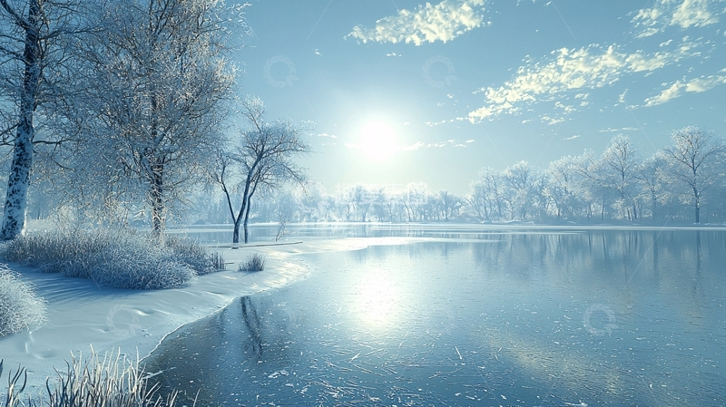 高清大图下载【趣麦麦图】冰雪湖泊冬日美景