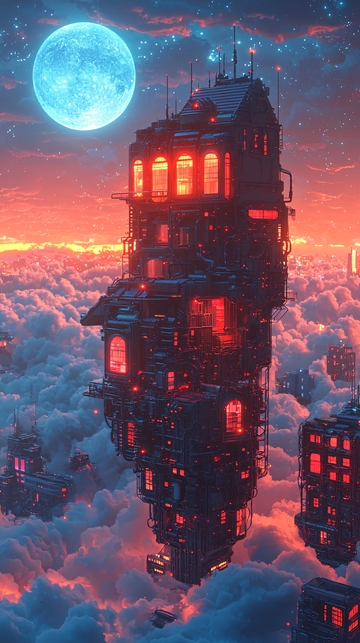 云端之上的哥特式建筑