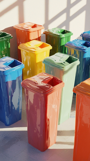 彩色垃圾桶