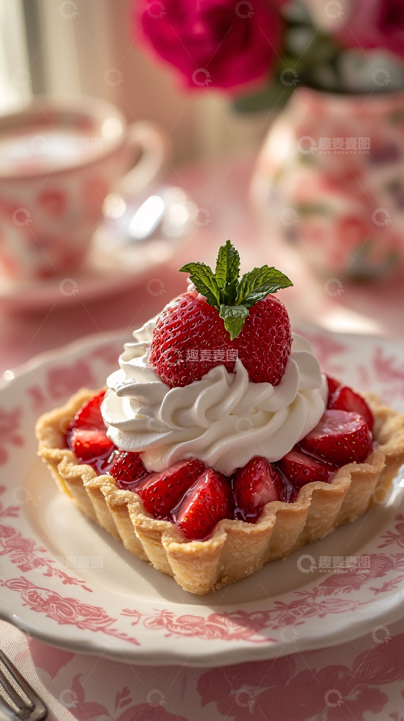 高清大图下载【趣麦麦图】草莓奶油挞